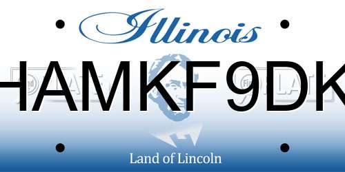 HAMKF9DK Illinois License Plate