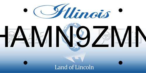 HAMN9ZMN Illinois License Plate