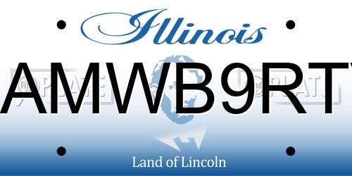 HAMWB9RTV Illinois License Plate