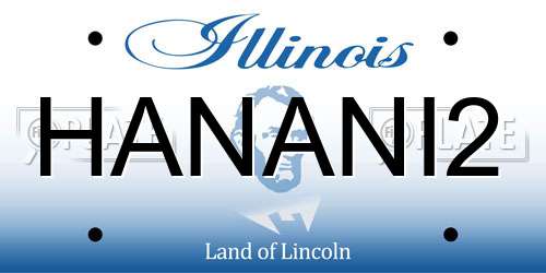 HANANI2 Illinois License Plate