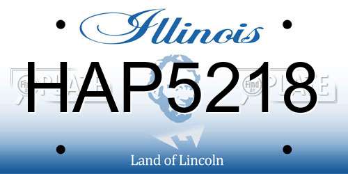 HAP5218 Illinois License Plate