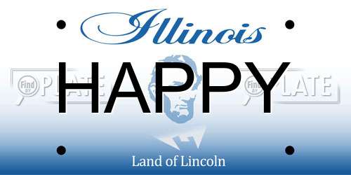 HAPPY Illinois License Plate