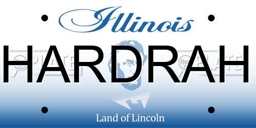 HARDRAH Illinois License Plate
