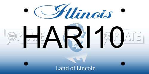 HARI10 Illinois License Plate