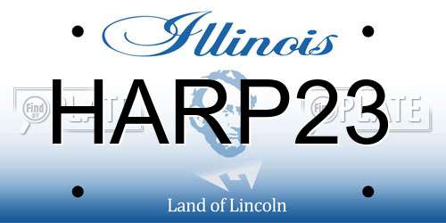 HARP23 Illinois License Plate