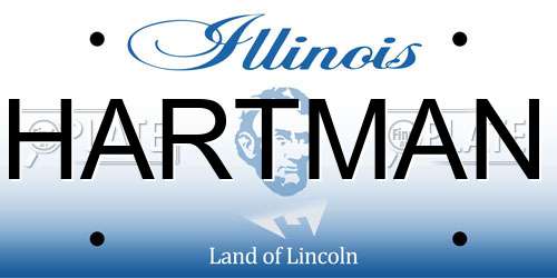 HARTMAN Illinois License Plate