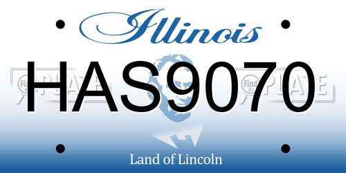 HAS9070 Illinois License Plate