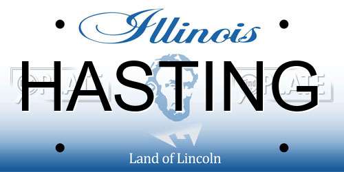HASTING Illinois License Plate