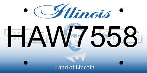 HAW7558 Illinois License Plate