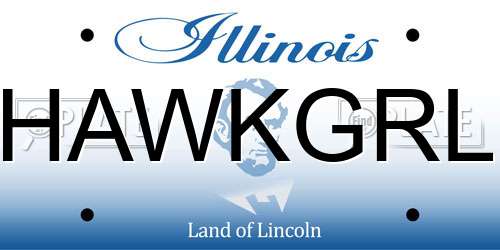 HAWKGRL Illinois License Plate