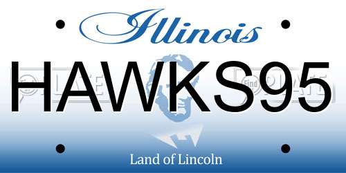 HAWKS95 Illinois License Plate