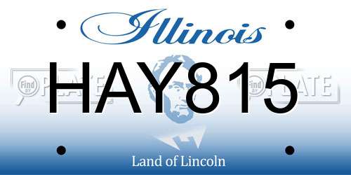 HAY815 Illinois License Plate