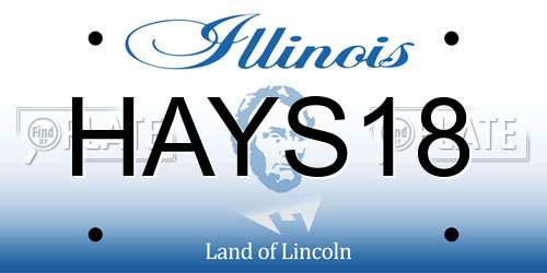 HAYS18 Illinois License Plate