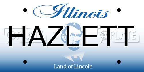 HAZLETT Illinois License Plate