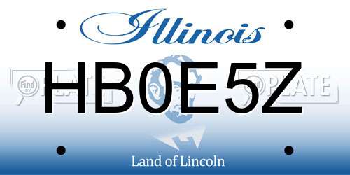 HB0E5Z Illinois License Plate