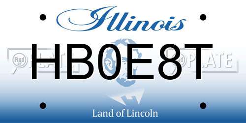 HB0E8T Illinois License Plate