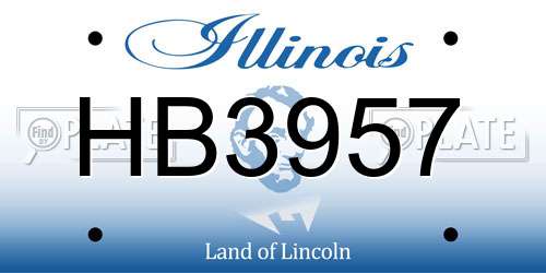 HB3957 Illinois License Plate