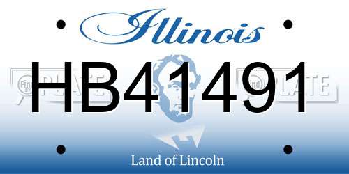 HB41491 Illinois License Plate