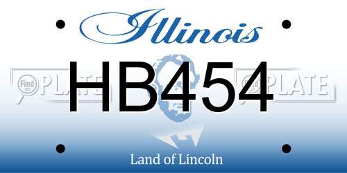 HB454 Illinois License Plate