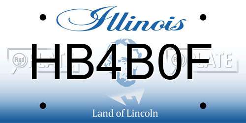 HB4B0F Illinois License Plate