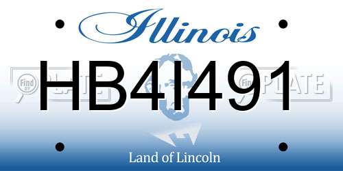 HB4I491 Illinois License Plate
