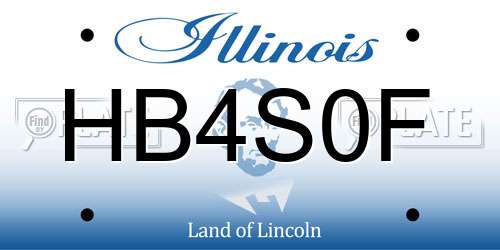 HB4S0F Illinois License Plate