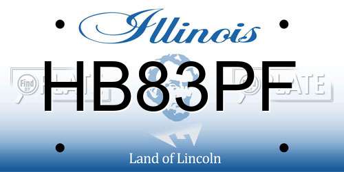 HB83PF Illinois License Plate