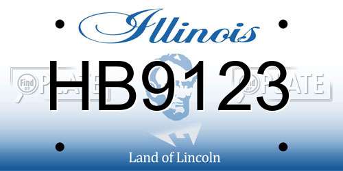 HB9123 Illinois License Plate