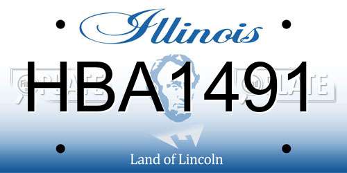 HBA1491 Illinois License Plate