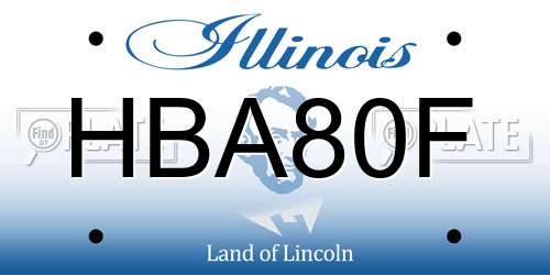 HBA80F Illinois License Plate