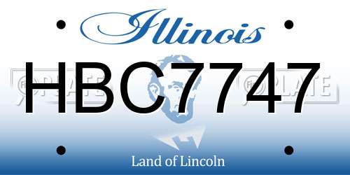 HBC7747 Illinois License Plate