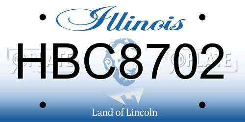 HBC8702 Illinois License Plate