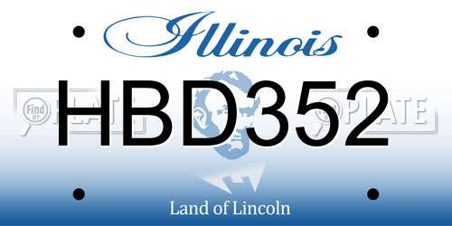 HBD352 Illinois License Plate