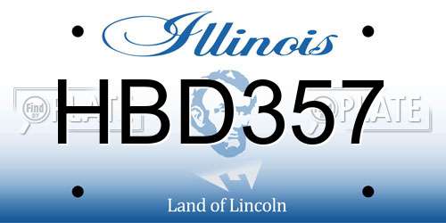 HBD357 Illinois License Plate