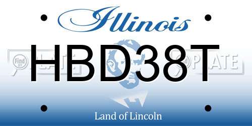 HBD38T Illinois License Plate