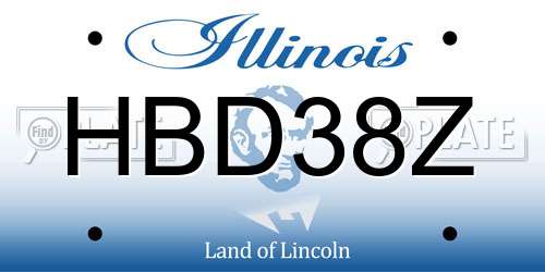 HBD38Z Illinois License Plate