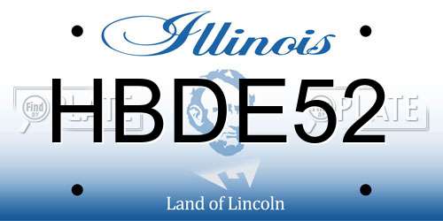 HBDE52 Illinois License Plate