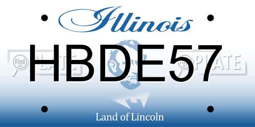 HBDE57 Illinois License Plate