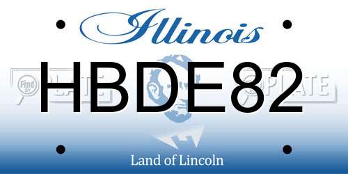 HBDE82 Illinois License Plate