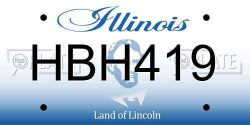 HBH419 Illinois License Plate