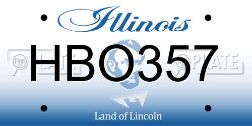 HBO357 Illinois License Plate