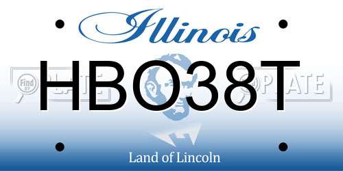 HBO38T Illinois License Plate