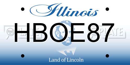 HBOE87 Illinois License Plate