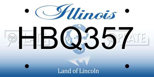 HBQ357 Illinois License Plate