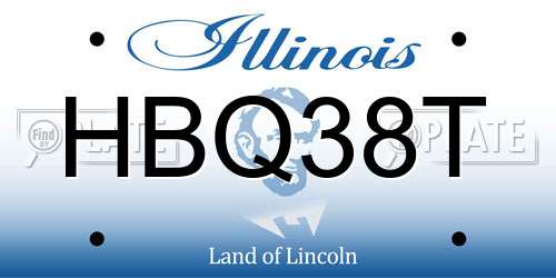 HBQ38T Illinois License Plate