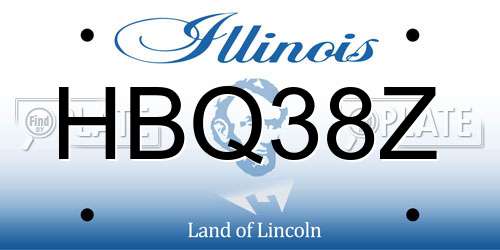 HBQ38Z Illinois License Plate