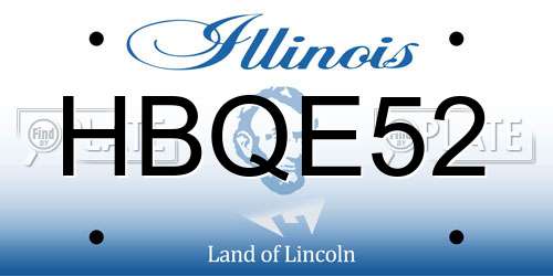 HBQE52 Illinois License Plate