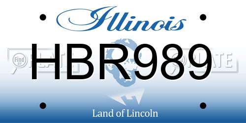 HBR989 Illinois License Plate