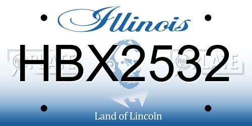 HBX2532 Illinois License Plate