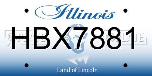 HBX7881 Illinois License Plate